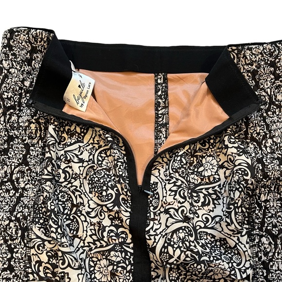 Beguile by Byron Lars Lasercut Pencil Skirt Black Cream Anthropologie, Sz 6 - Picture 13 of 13